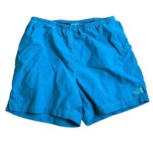 The North Face Classic Nylon Shorts Medium Blue Unlined Hiking Sporty Quick Dry